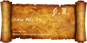 Juha Márk névjegykártya